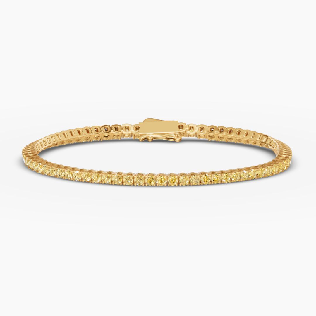 Round Cut Yellow Diamond Tennis Bracelet