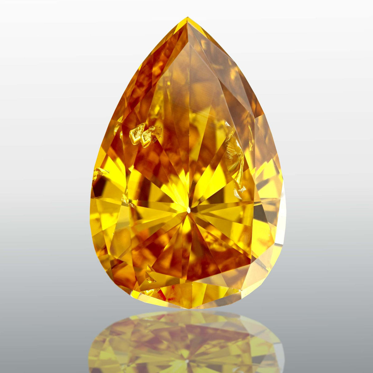 3.48 carat Pear diamond Yellow I1