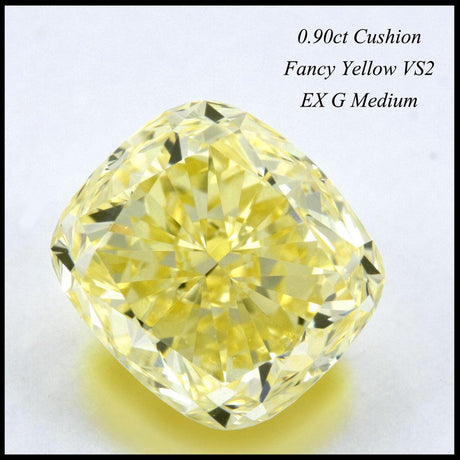 0.90 carat Cushion diamond Yellow VS2