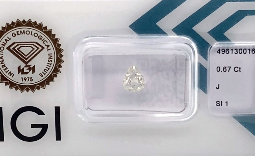 0.67 carat Pear diamond J SI1