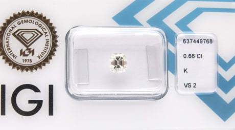 0.66 carat Emerald diamond K VS2