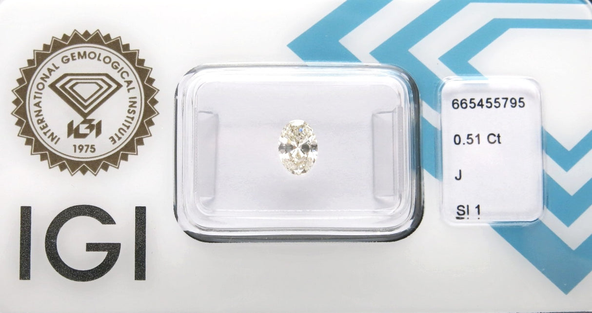 0.51 carat Oval diamond J SI1