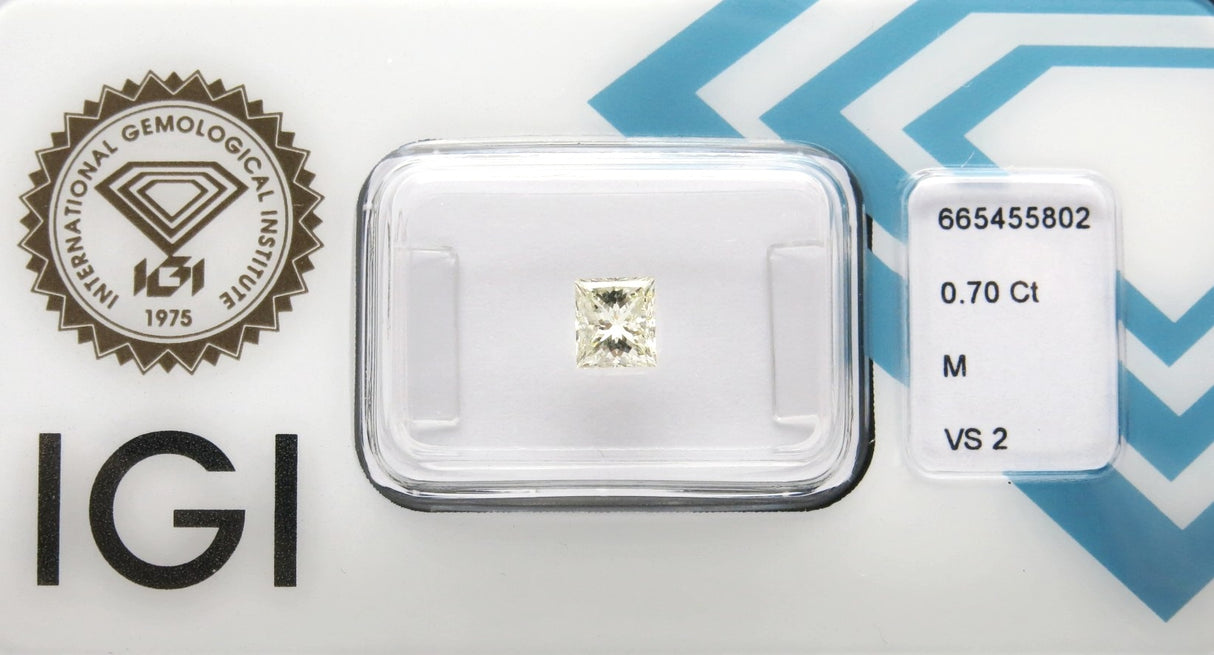 0.70 carat Princess diamond M VS2