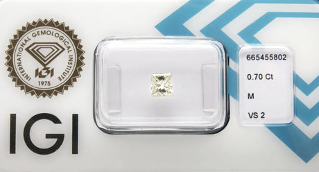 0.70 carat Princess diamond M VS2