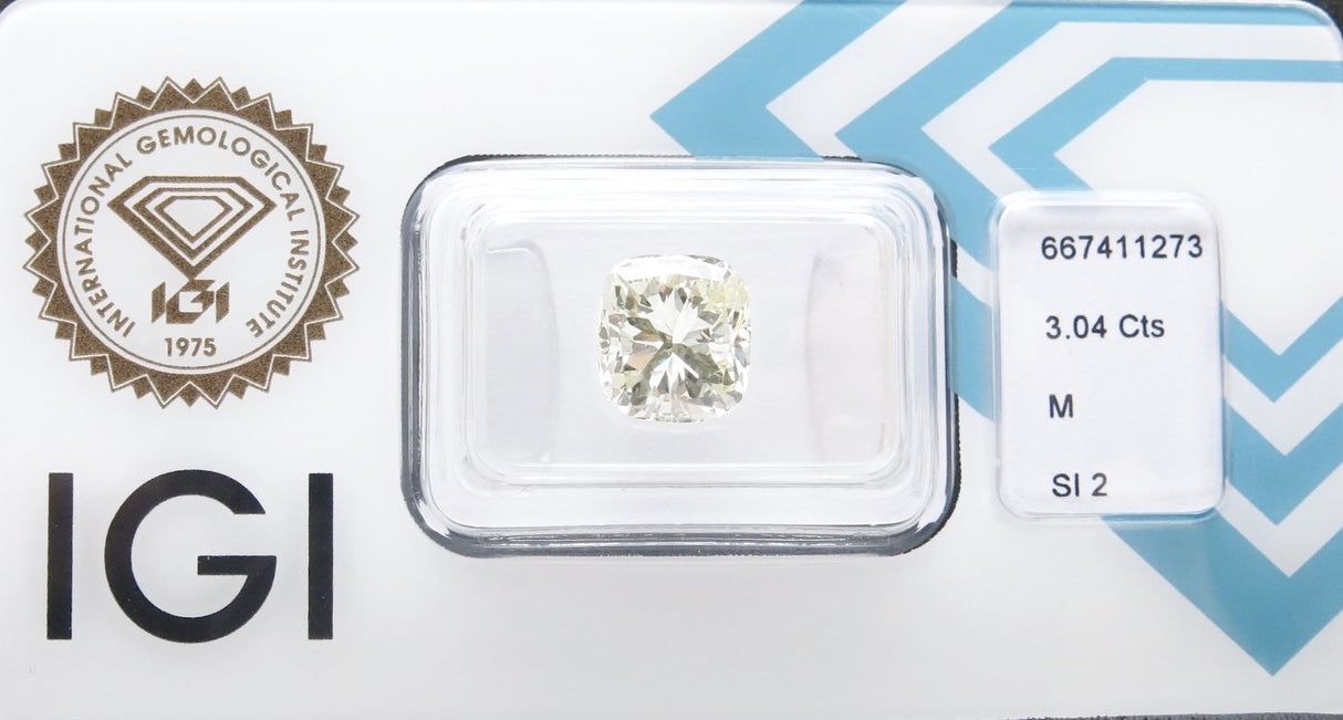 3.04 carat Cushion diamond M SI2