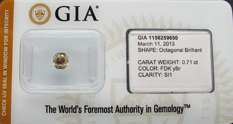 0.71 carat Octagonal diamond Brown SI1