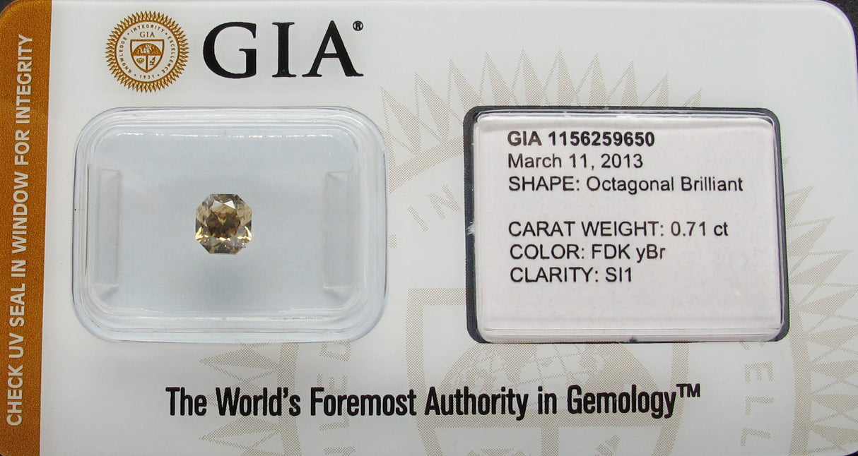 0.71 carat Octagonal diamond Brown SI1