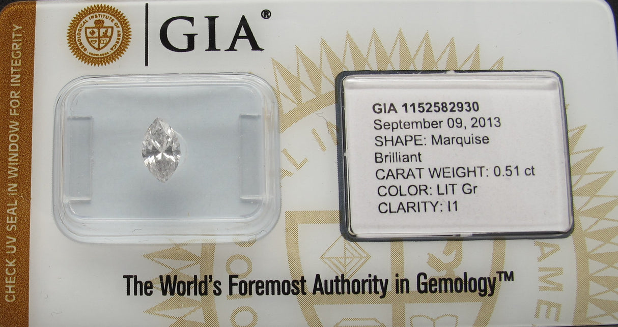 0.51 carat Marquise diamond  Grey I1