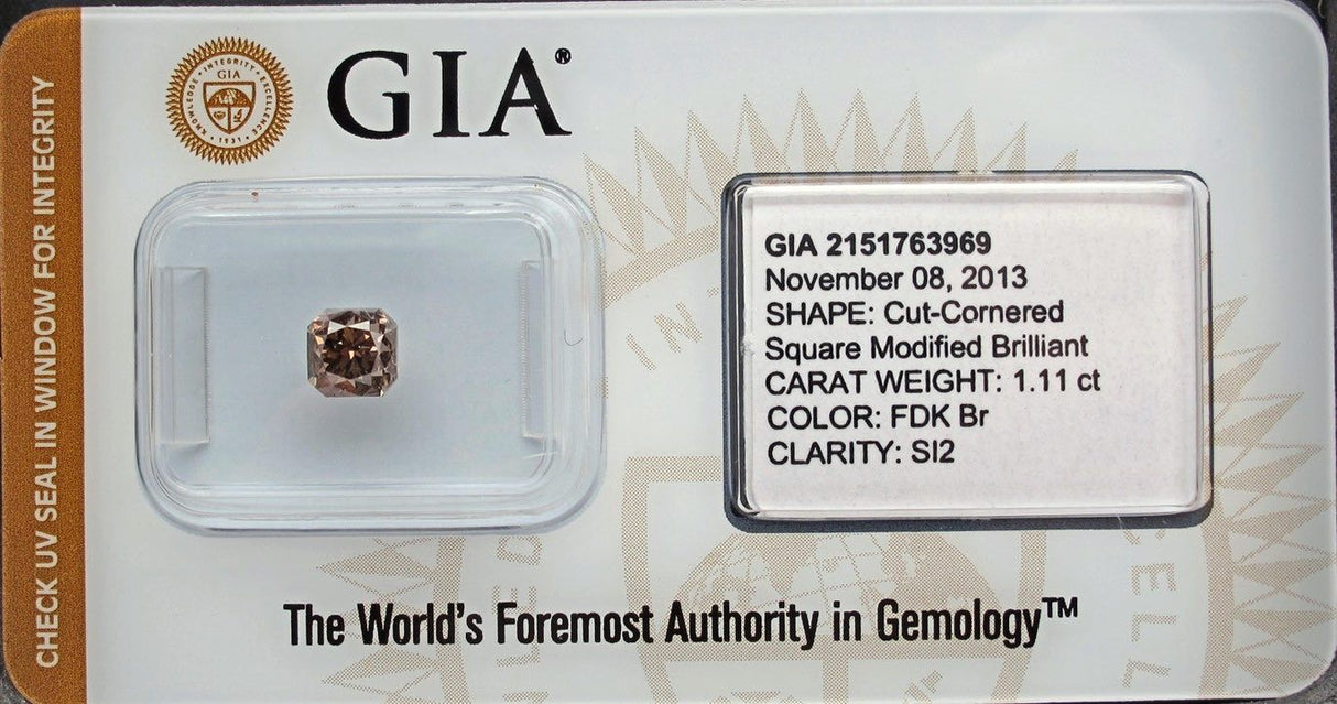 1.11 carat Radiant diamond Brown SI2