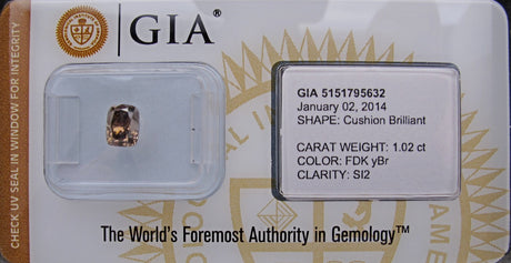 1.02 carat Cushion diamond Brown SI2