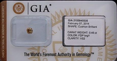 0.46 carat Cushion diamond Yellow VS2