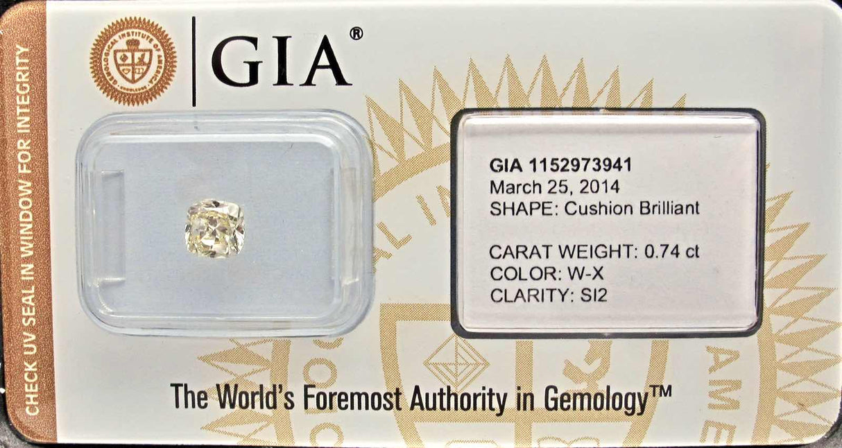 0.74 carat Cushion diamond Yellow SI2