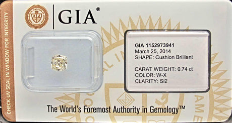 0.74 carat Cushion diamond Yellow SI2