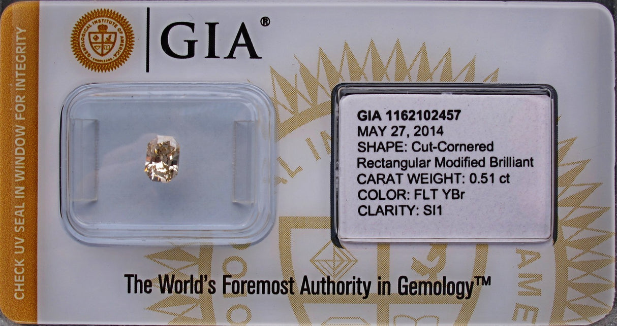 0.51 carat Radiant diamond Yellow SI1