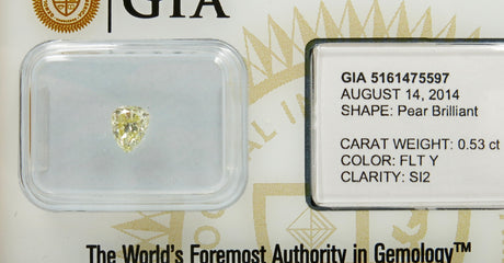 0.53 carat Pear diamond Yellow SI2