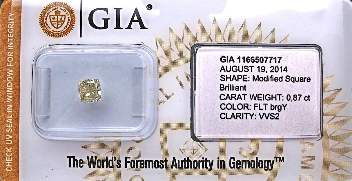 0.87 carat Radiant diamond Yellow VVS2