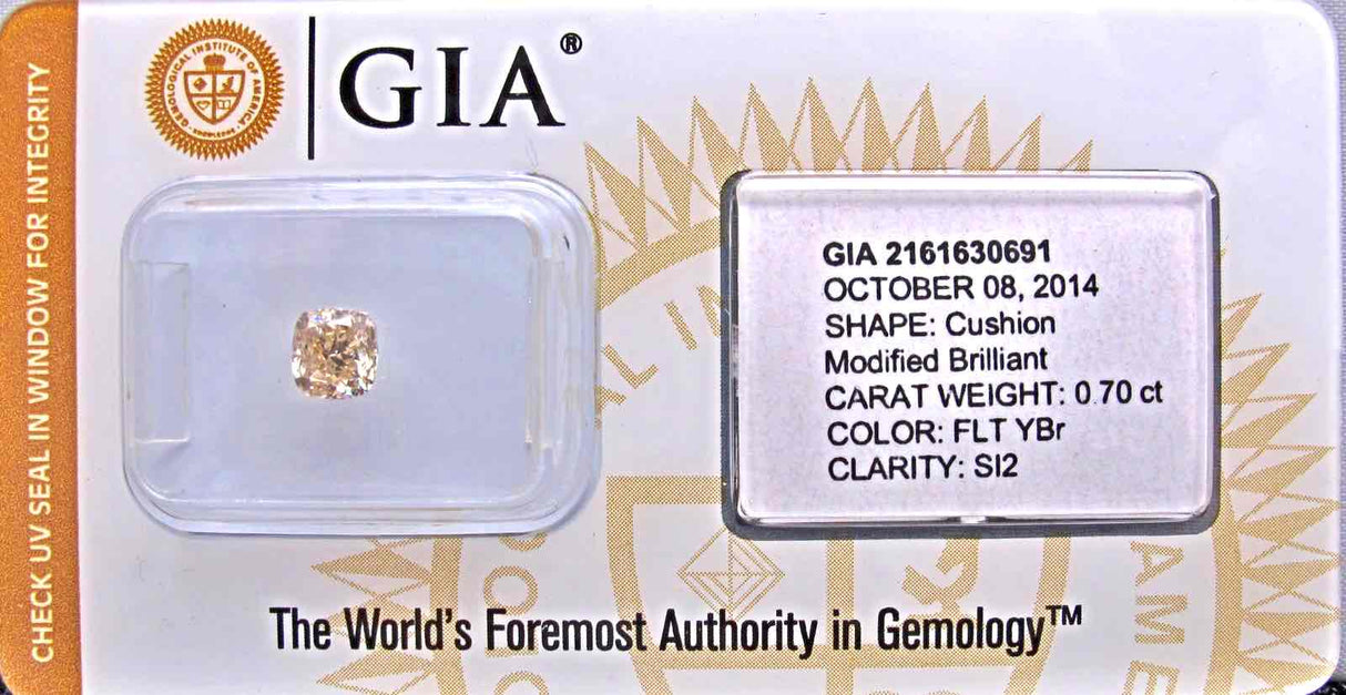0.70 carat Cushion diamond Yellow SI2