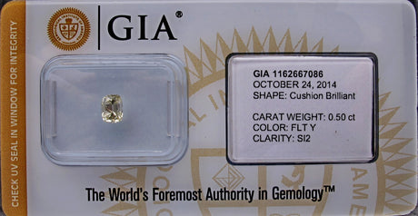 0.50 carat Cushion diamond Yellow SI2