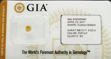 0.52 carat Cushion diamond Yellow SI1