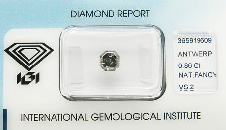 0.86 carat Emerald diamond Grey VS2