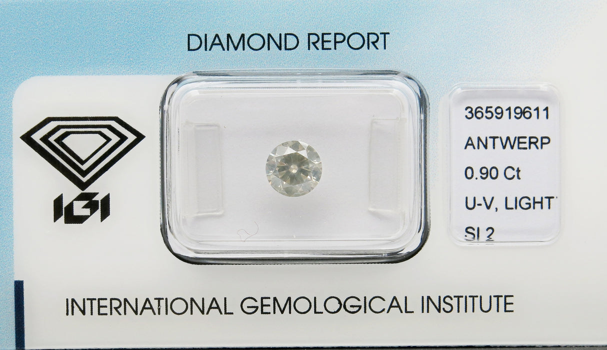 0.90 carat Round diamond Yellow SI2