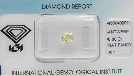 0.80 carat Cushion diamond Yellow SI1