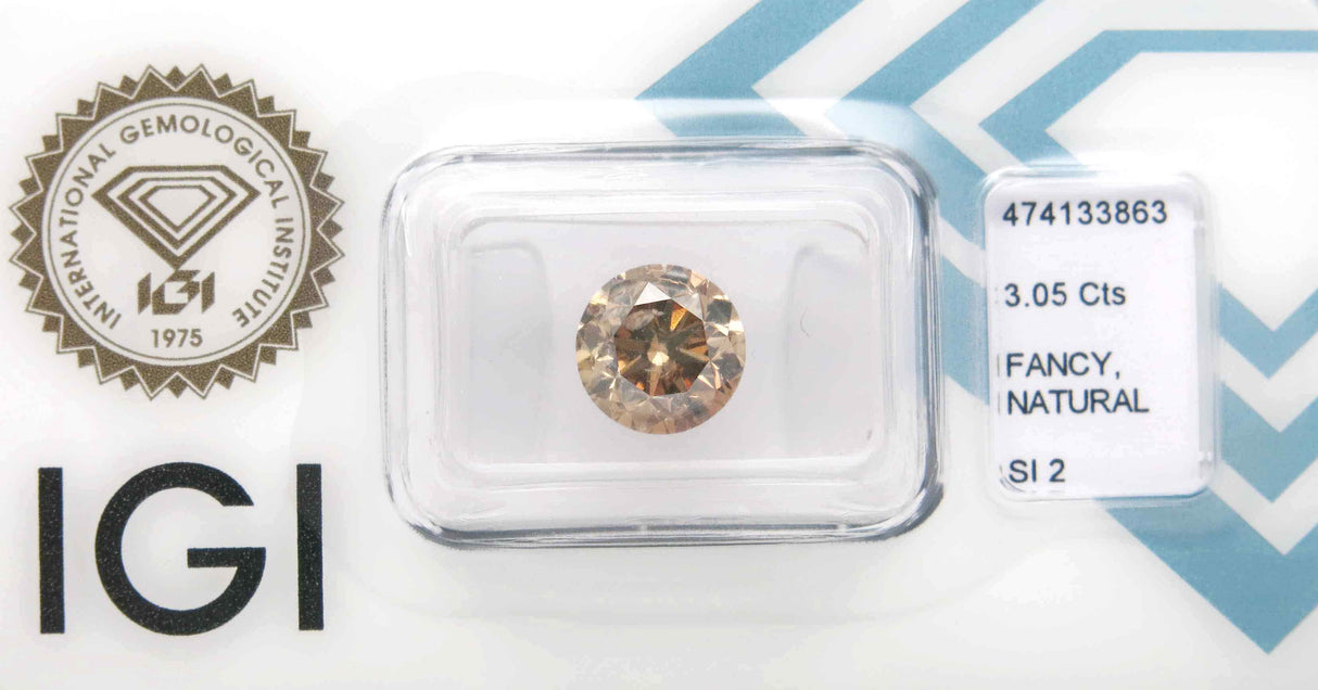 3.05 carat Round diamond Brown SI2