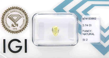 0.74 carat Pear diamond Yellow SI2