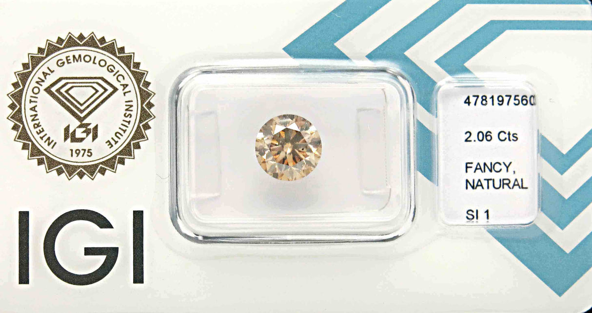 2.06 carat Round diamond Brown SI1