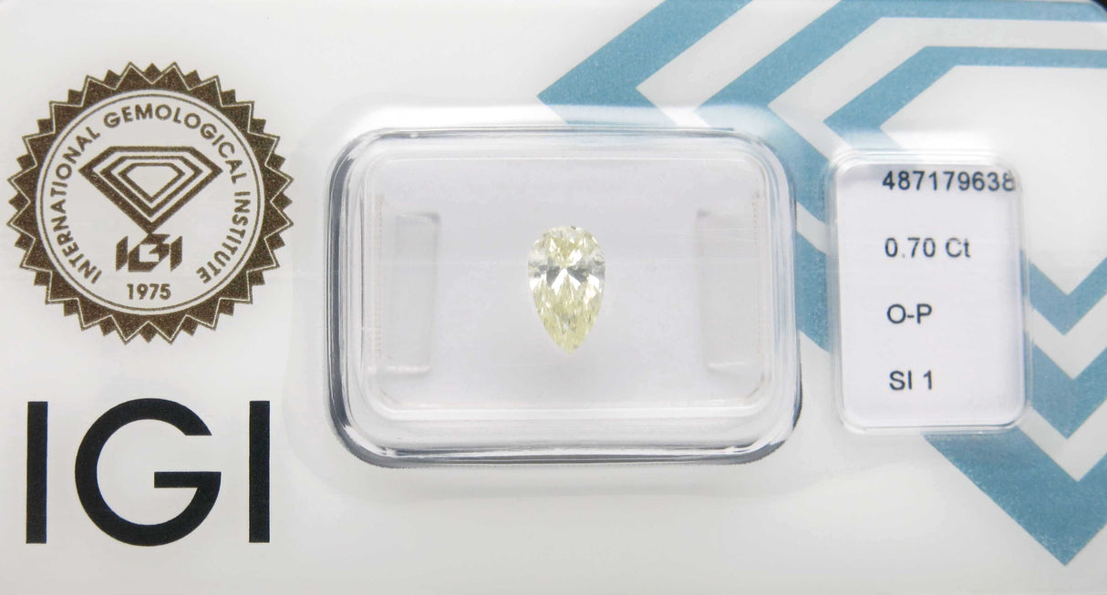 0.70 carat Pear diamond Yellow SI1