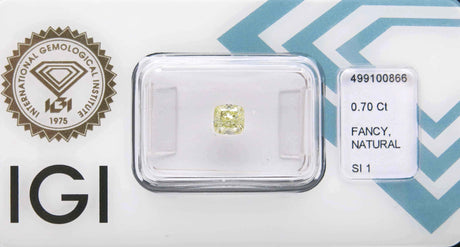 0.70 carat Cushion diamond Yellow SI1