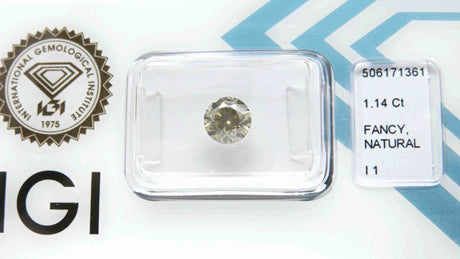 1.84 carat Emerald diamond Brown SI2