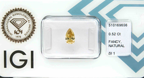 0.52 carat Pear diamond Yellow SI1
