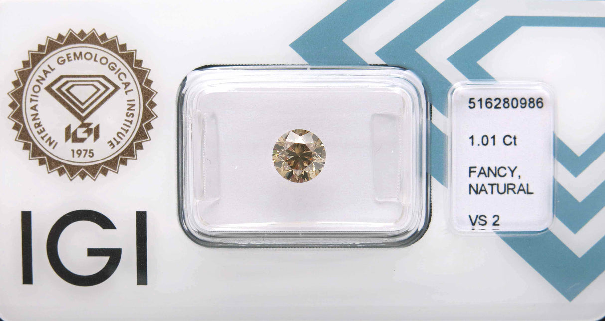 1.01 carat Round diamond Brown VS2