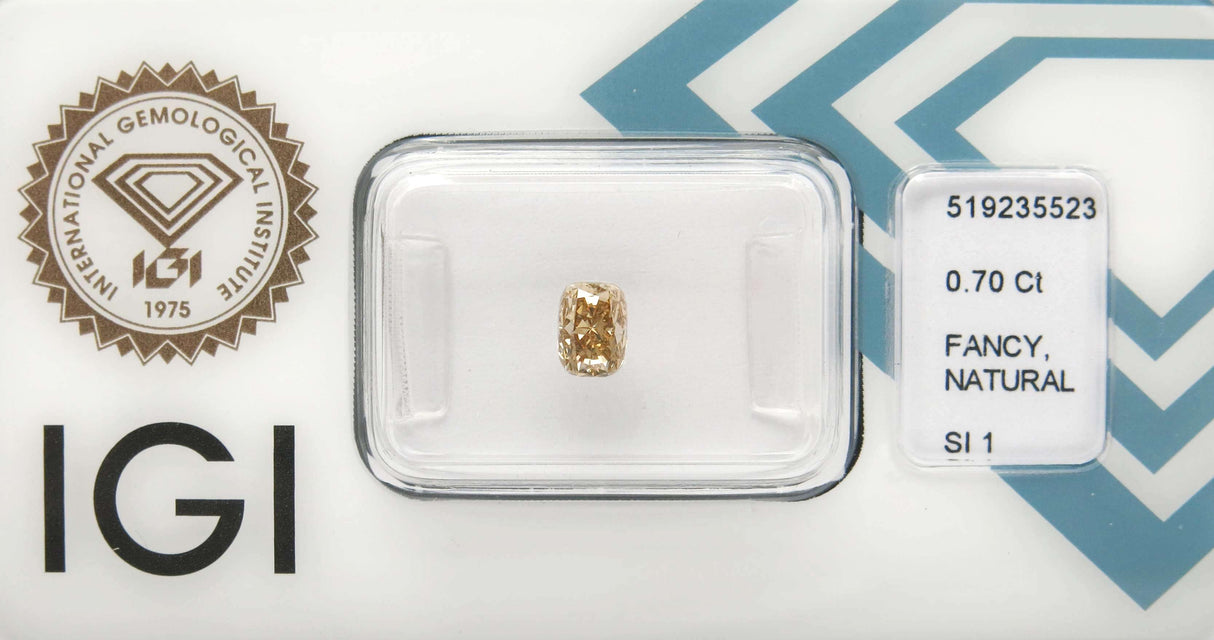 0.70 carat Cushion diamond Brown SI1