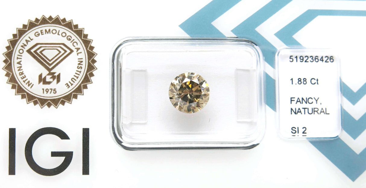 1.88 carat Round diamond Brown SI2