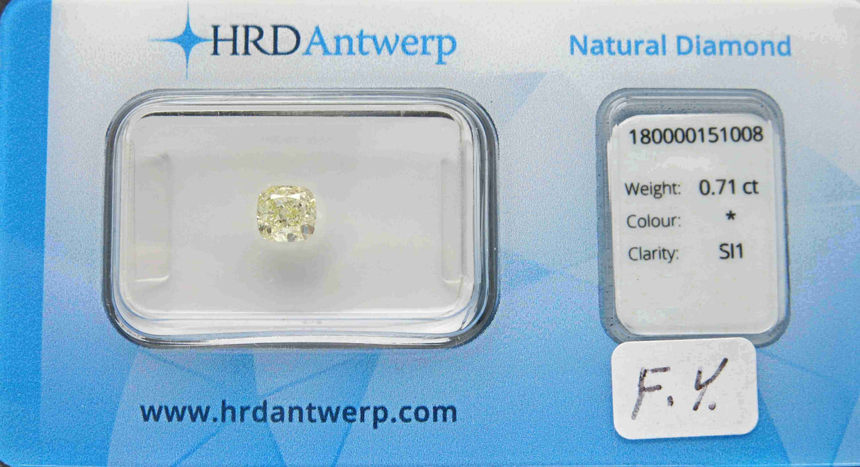 0.71 carat Cushion diamond Yellow SI1
