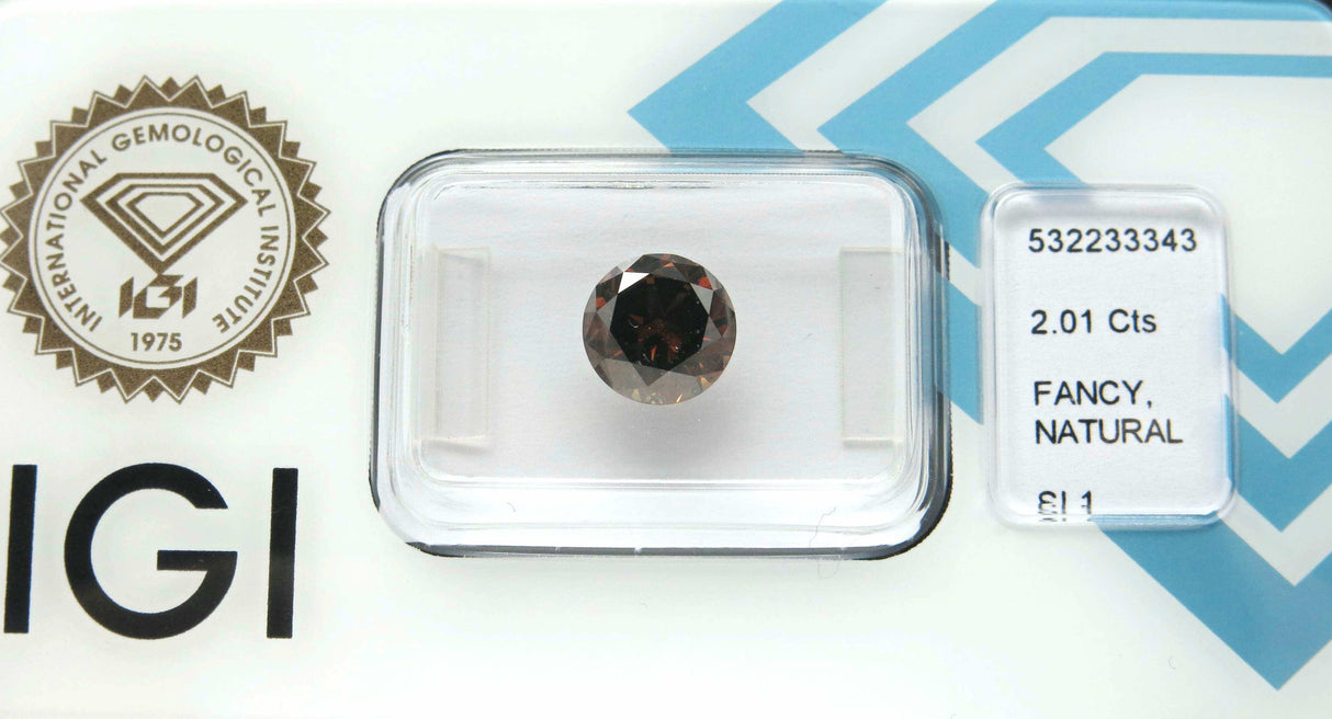2.01 carat Round diamond Brown SI1