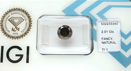 2.01 carat Round diamond Brown SI1