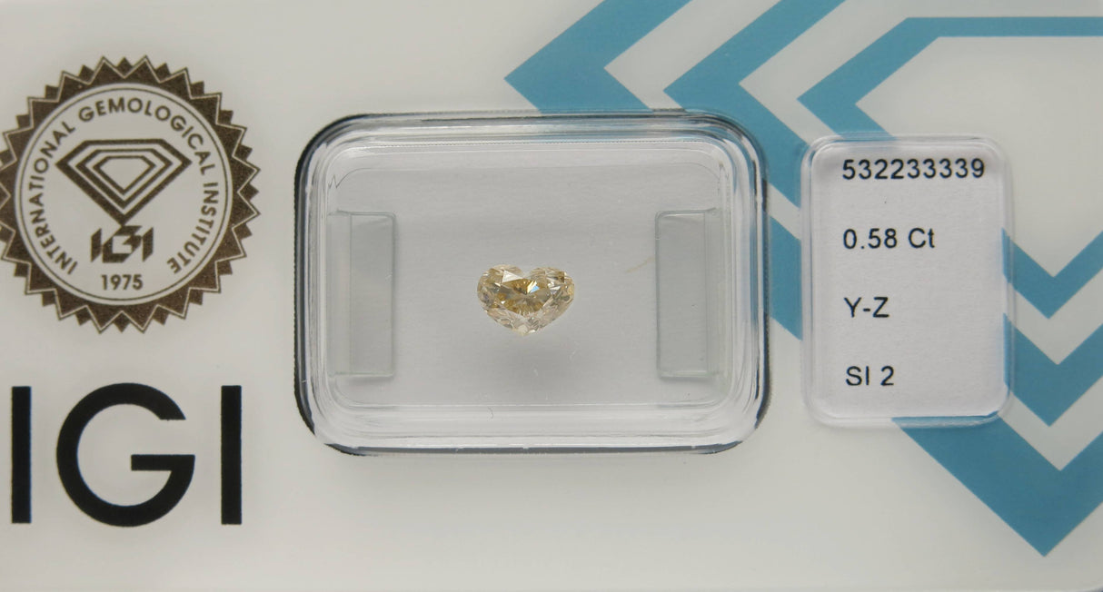 0.58 carat Heart diamond Brown SI2