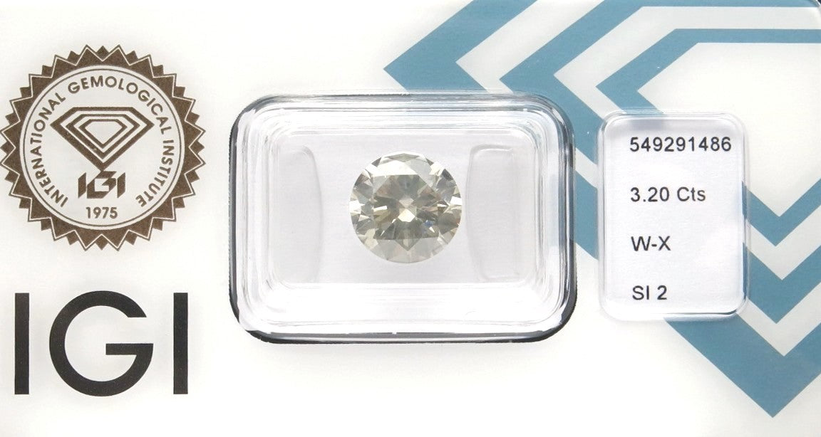 3.20 carat Round diamond Brown SI2