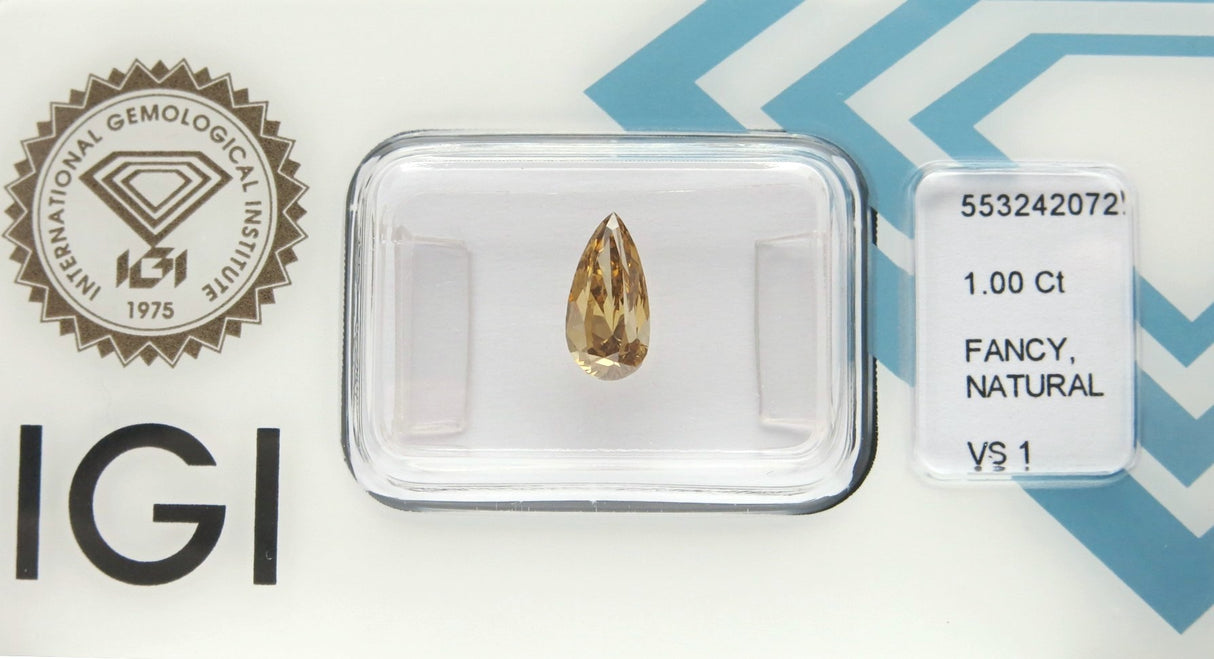 1.00 carat Pear diamond Brown VS1