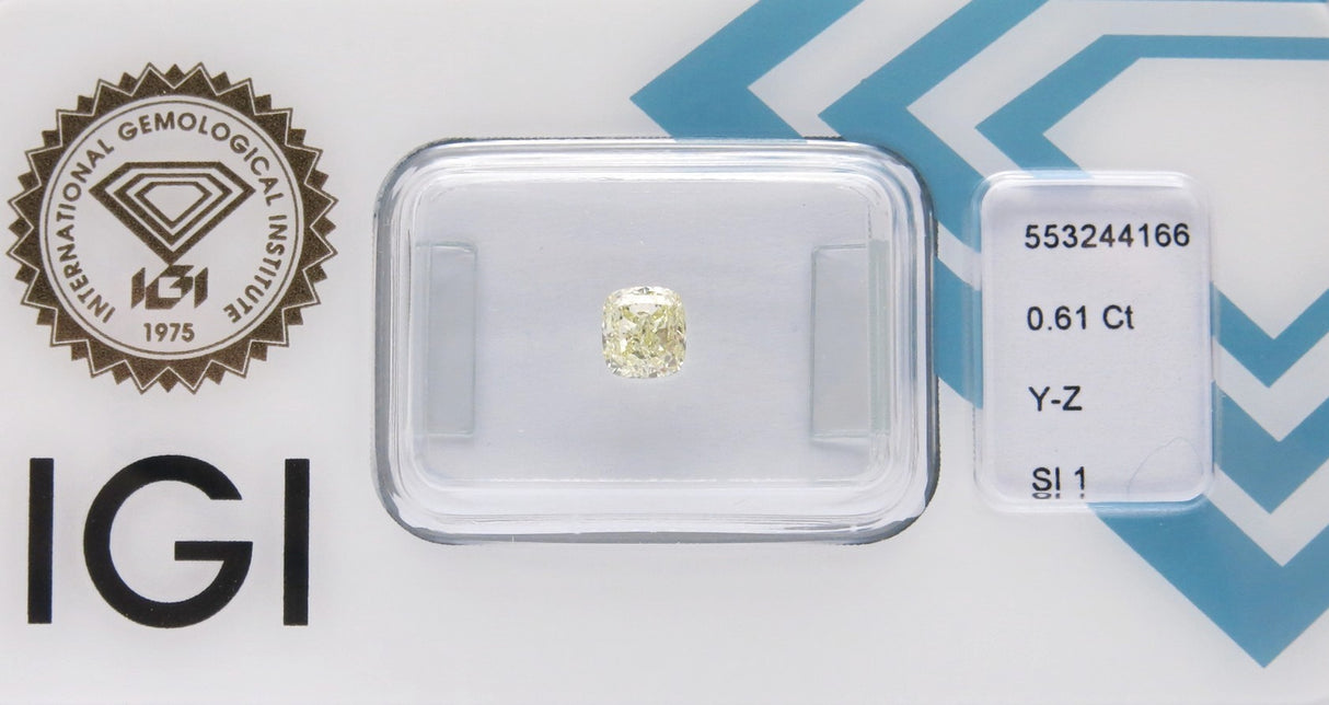 0.61 carat Cushion diamond Yellow SI1