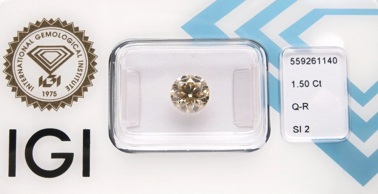 1.50 carat Round diamond Brown SI2