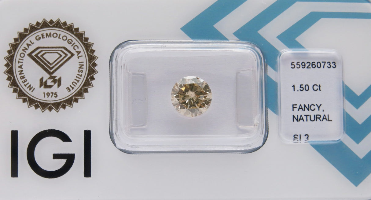 1.50 carat Round diamond Brown SI2