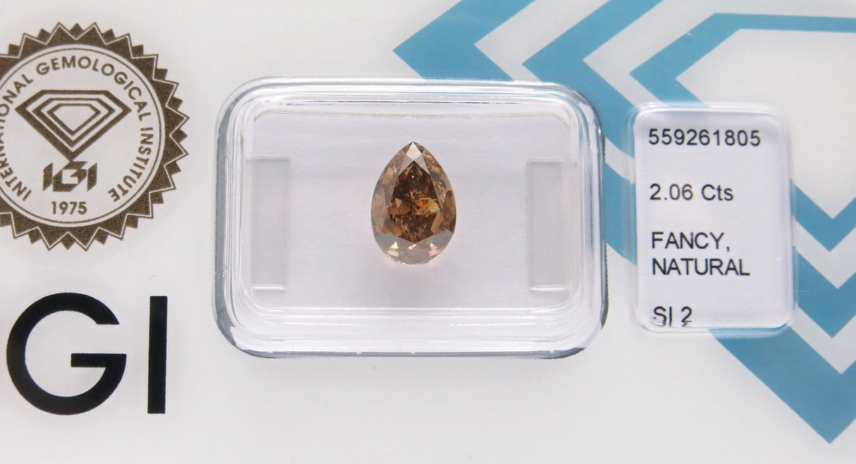 2.06 carat Pear diamond Brown SI2