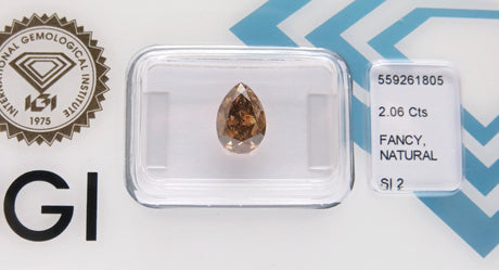 2.06 carat Pear diamond Brown SI2