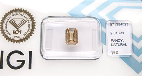 2.01 carat Emerald diamond Brown SI2