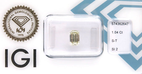 1.04 carat Emerald diamond Yellow SI2