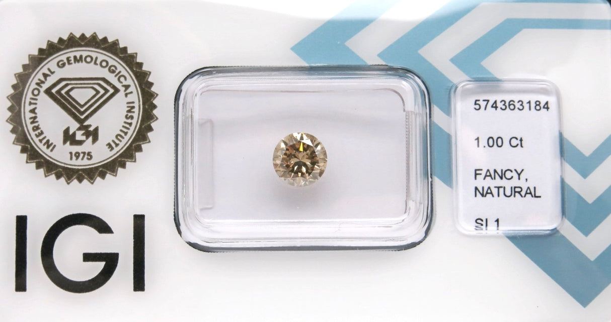 1.00 carat Round diamond Brown SI1